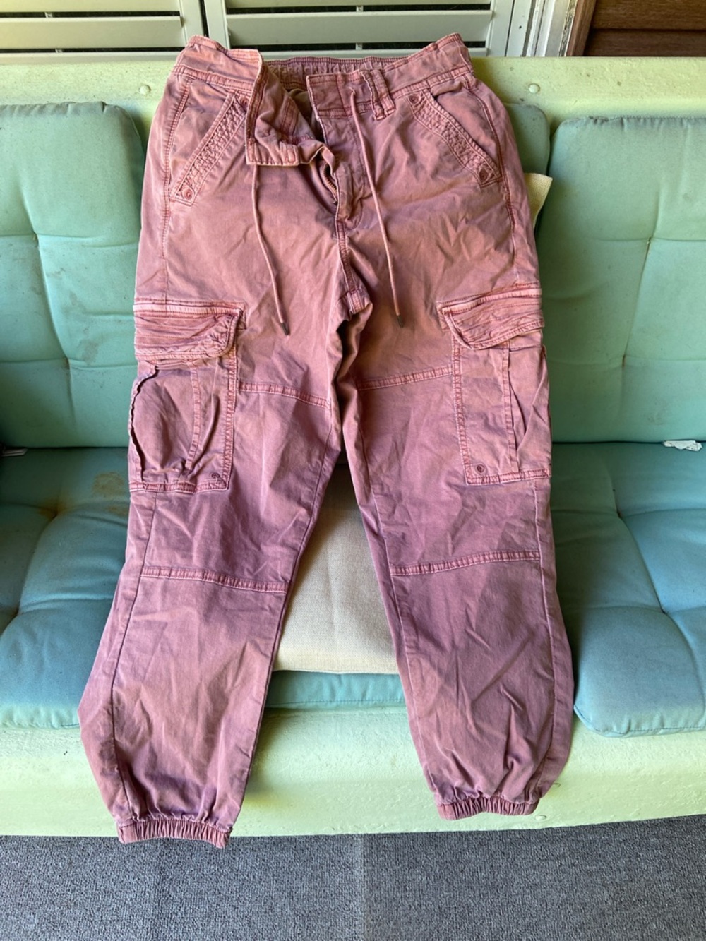 American Eagle Outfitters Dusty Rose Stretch Cargo Pants